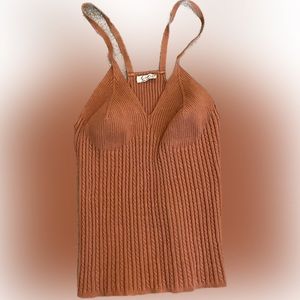 Free People Intimately Cassidy Cable Tank in Wild Fox, Size Medium